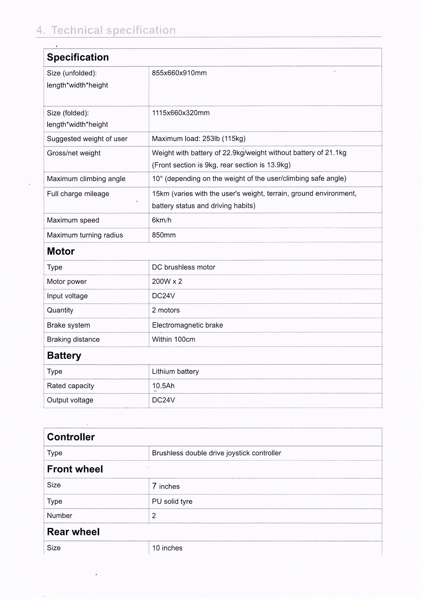 Joy Rider X192417 Folding Electric Wheel Chair