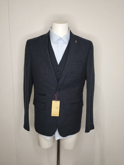 New TruClothing Navy Wool Blend 3 Piece