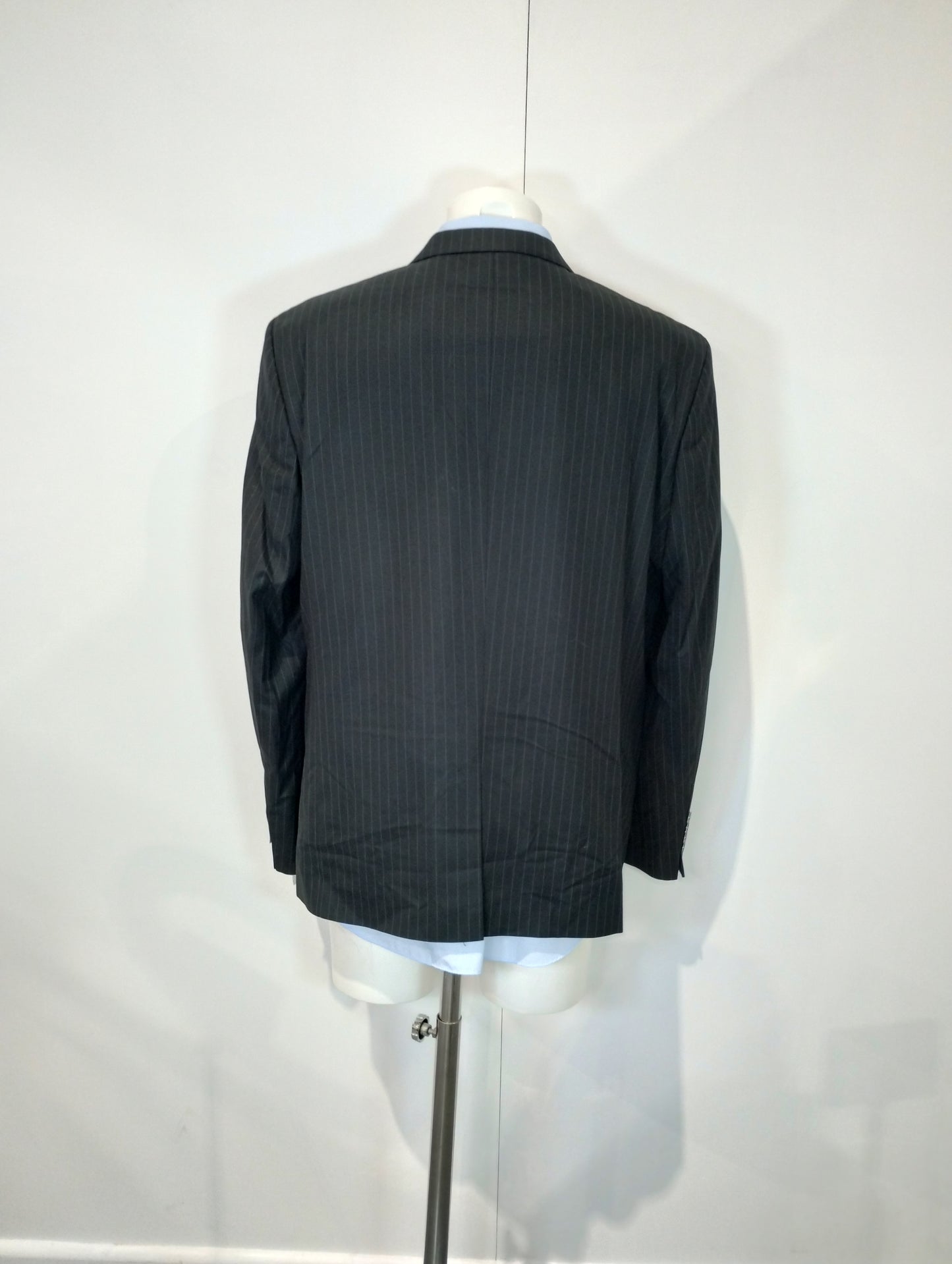 TruClothing Wool Blend Navy Three-Piece Suit with Jacket - 44, Regular Fit, Waistcoat and Trousers - 38, Regular Fit