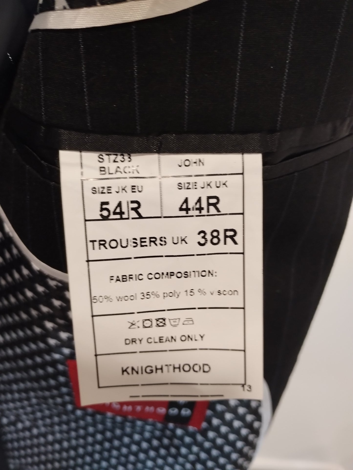 TruClothing Wool Blend Navy Three-Piece Suit with Jacket - 44, Regular Fit, Waistcoat and Trousers - 38, Regular Fit