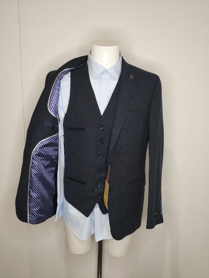 New TruClothing Navy Wool Blend 3 Piece